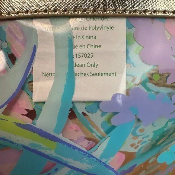 Lilly Pulitzer Clear Zip Top Pouch Travel Cosmetic Sweet Escape - Picture 10 of 10